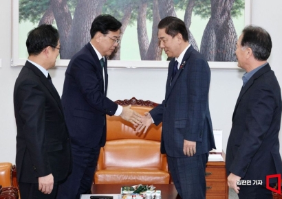 [포토] 여야 원내대표 회동, 내년도 예산 막판 조율