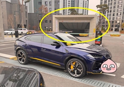 화 못 참은 람보르기니 20대 차주…아파트 주차장 1시간 '길막'