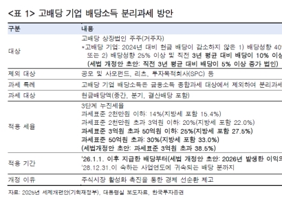 배당소득 분리과세는 내년 지급분부터…증시 수급 기대감도