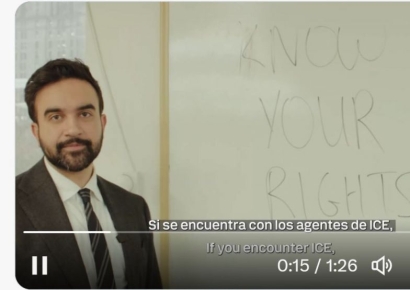 맘다니 "美이민자들, 불법 단속 거부할 권리 있어"