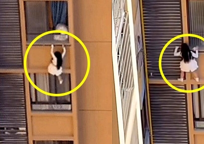 "부인이 집에 왔어" 깜짝 놀라…10층 아파트 난간에 매달린 내연녀