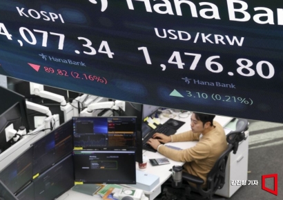 [포토] '코스피 하락-원달러 환율 상승 출발'