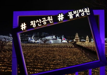 강변에 내려앉은 별빛… 양산시, '제3회 황산공원 불빛정원' 운영