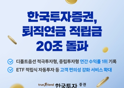 한국투자증권, 퇴직연금 적립금 20조 돌파