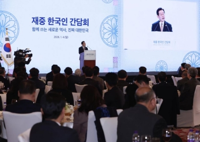 '재중 한인' 만난 李대통령 "국빈 방중, 새로운 30년 설계하는 이정표 될 것"