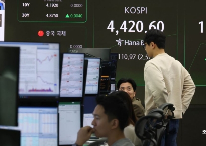 [포토] 코스피 장중 4420선 돌파 사상 최고치
