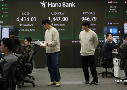 [포토] 코스피 2%대 올라 4400선 돌파