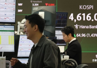 [포토] 밝은 표정의 딜링룸