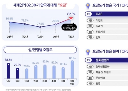 외국인 韓호감도 3년 연속 상승 '역대 최고 82.3%'