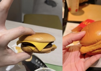 "이 크기가 맞냐고요" 한 입 거리 햄버거 크기에 '분노' 했는데…숨겨진 반전