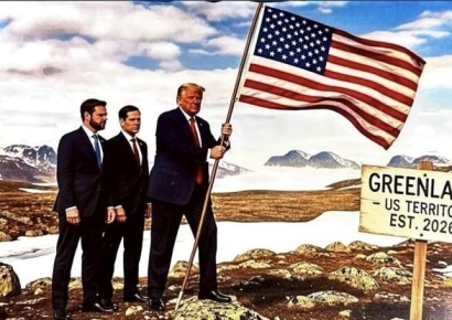 "2026년부터 美 영토"…그린란드에 성조기 꽂은 합성사진 올린 트럼프