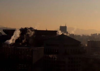 [포토] 최강한파, 도심 속 난방 수증기