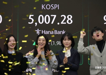 [포토] 장중 사상 첫 5000 돌파한 코스피