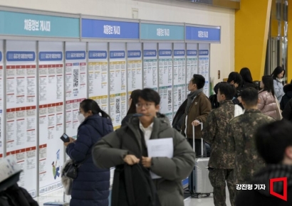 [포토] 채용게시판 보는 청년 구직자들