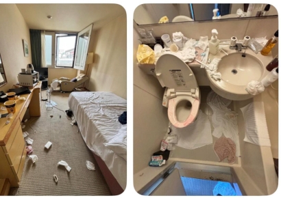 "믿을 수 없을 정도로 엉망"…中 관광객 머문 객실 사진에 日 SNS '발칵'