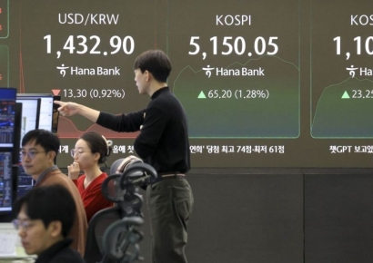 [포토] '코스피 사상 첫 5100 돌파'