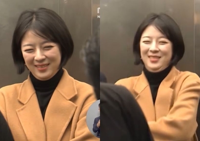 배현진에 "'아이 사진' 삭제 안 하나?" 묻자 대답 없이 웃음만