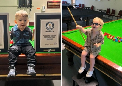"놀러 왔냐구요? 선수입니다" 34개월 당구 신동, 기네스 세계 기록 2관왕