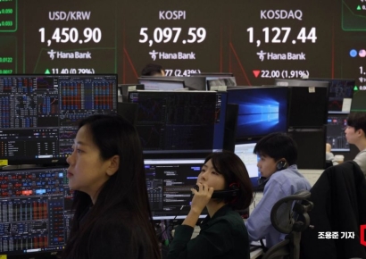 [포토] 폭락한 코스피, 분주한 딜링룸