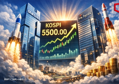 코스피, 사상 첫 5500선 돌파…반도체 '투톱' 날았다