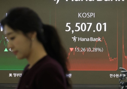 코스피 하락 마감했지만 5500선 사수…코스닥도 약세