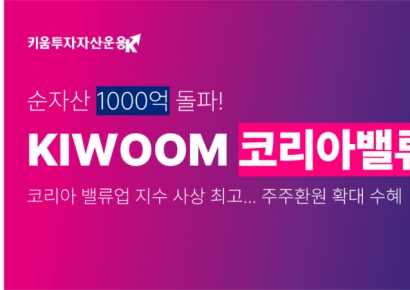 키움운용 'KIWOOM 코리아밸류업 ETF', 순자산 1000억 돌파