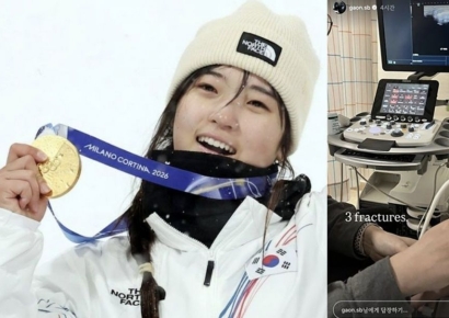 '투혼의 금메달'…스노보드 최가온 "세 군데 골절" 
