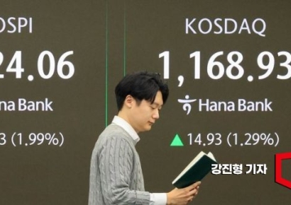 코스피 5840선에 사상 최고치 마감…코스닥은 하락