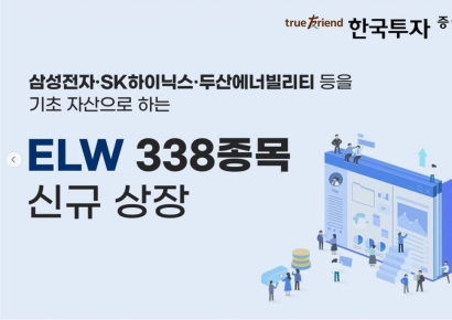 한국투자증권, ELW 338종목 신규 상장