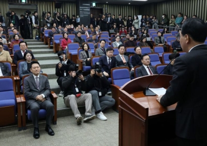 "전국 비상인데 딴 얘기만" 絶尹 흐지부지 국힘 의총