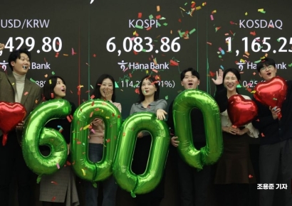 코스피, 사상 첫 6천피 마감…종가 6083.86