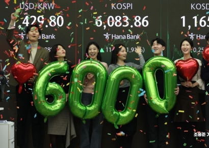 [포토] 6000선 돌파한 코스피