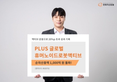 한화운용 'PLUS 글로벌휴머노이드로봇액티브', 순자산 1000억 돌파
