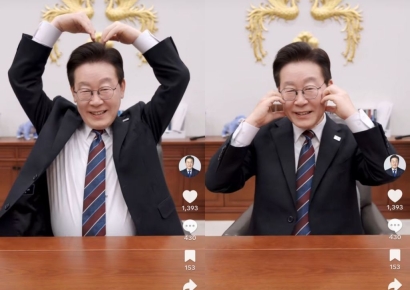 '틱톡' 가입한 李대통령, 볼하트로 "팔로우·좋아요·댓글까지!"