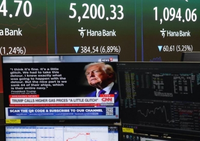 '전쟁·유가 쇼크'에 휘청…코스피, 5.96% 하락 마감