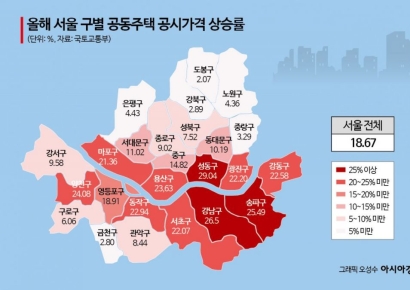 서울 아파트 공시가 19% 올라, 5년만 최대…종부세 낼 집 17만가구↑[부동산AtoZ]