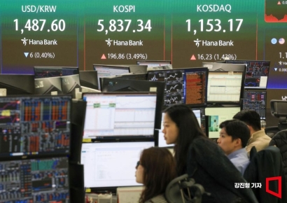 [포토] 코스피 3거래일 연속 상승 '5800선 재진입'