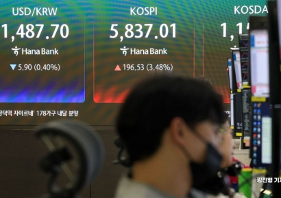 [포토] 5800선 재진입한 코스피