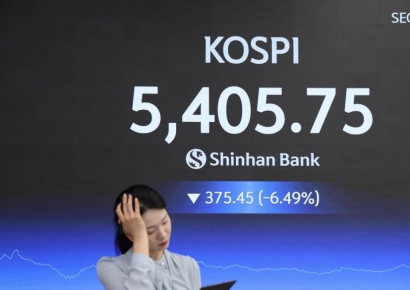 트럼프·중동 쇼크에…코스피, 6.49%↓ 급락마감