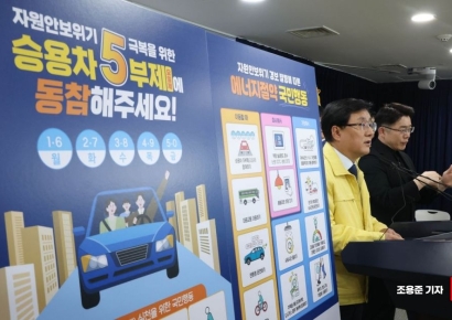 [포토] 공공기관 차량 5부제 시행 발표하는 김성환 장관