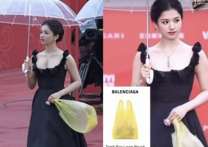 '공주님' 이미지 女배우의 파격 행보…'비닐봉투' 들고 레드카펫 밟은 이유는