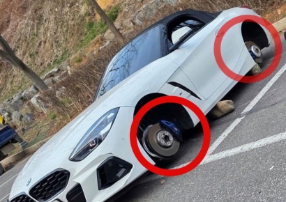 "주차해놨더니 바퀴만 통째로 사라져" 인천서 벌어진 황당 절도