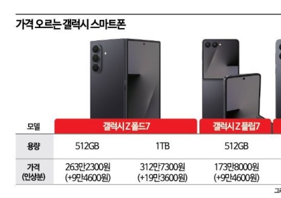 작년 출시한 플립·폴드7 가격도 오른다…구모델도 '칩플레이션' 영향권