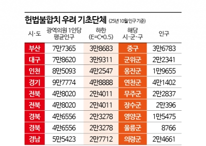 닥쳐온 미래, 지역소멸 위기…광역의원 선거구 9곳 헌법불합치 위험