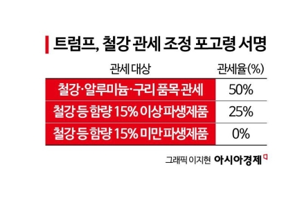 美, 철강 쓴 완제품에 25% 관세…韓 가전·전력기기 타격은