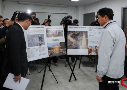 [포토] 디자인혁신 전통시장 조성사업 설명 듣는 오세훈 서울시장