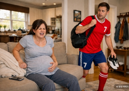 36주 '조산 위기' 아내 두고 축구 간 남편 "너무 예민한 거 아니냐고"
