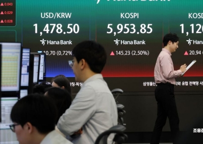 코스피, 외국인 순매수에 장중 2%대 강세