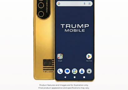 새 디자인 공개한 '트럼프폰'…출시 일정 감추고 아들들 크게 노출