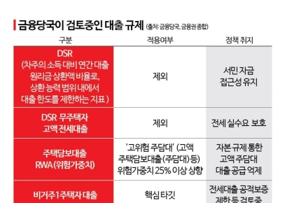 [단독]DSR 추가 규제서 서민대출 뺀다…1억 이하 대출·무주택자 전세대출 제외